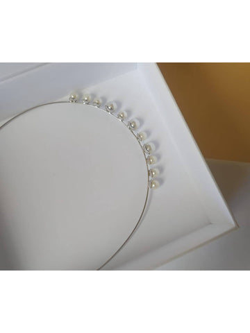 Tiara Coroa com Pérolas Delicada Semijoia Daminha